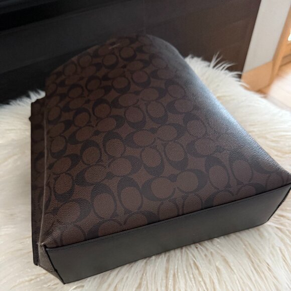 Coach Mollie Bucket Hand Bag In Signature Canvas & Leather - Black & Dark Brown - Picture 5 of 5